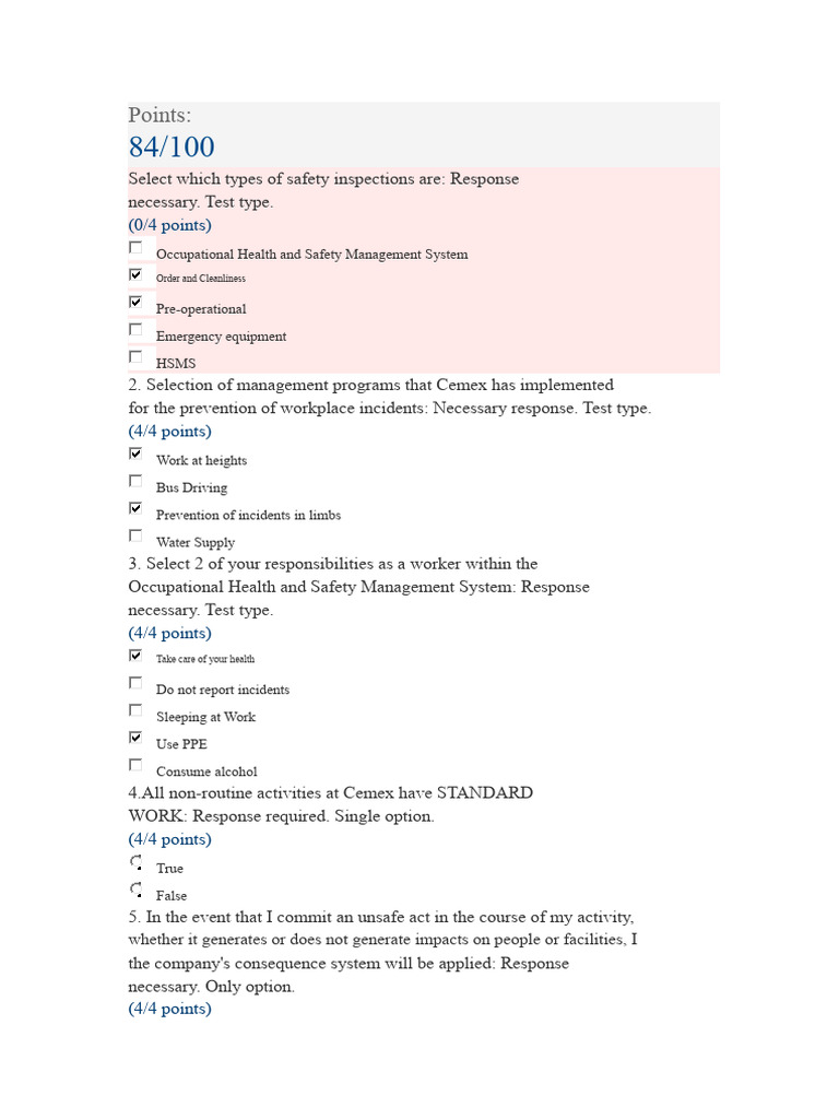 Corrected Industrial Safety Evaluation of Cemex | PDF | Occupational ...