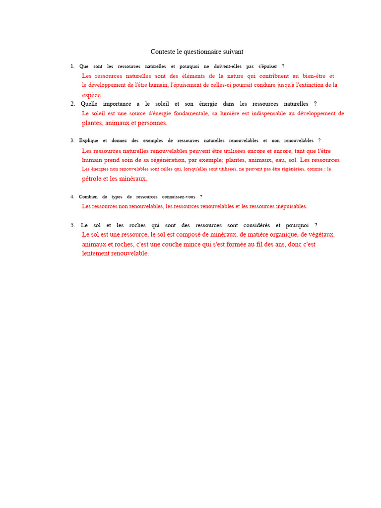 Types de ressources naturelles expliqués | PDF