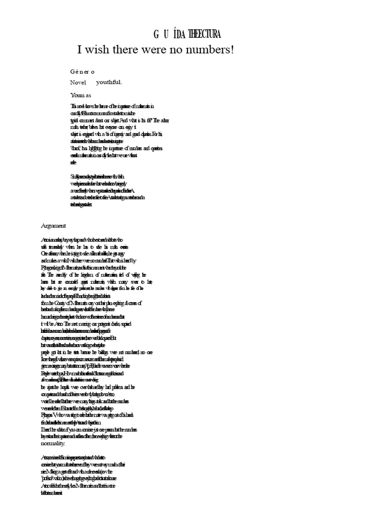 I Wish There Were No Numbers! | PDF | Narration