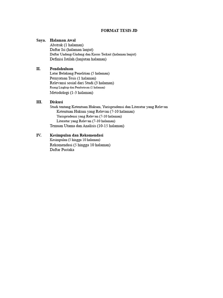 Format Tesis Hukum yang Efektif | PDF