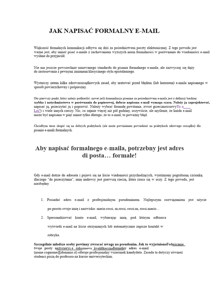 Jak Napisa Email PDF
