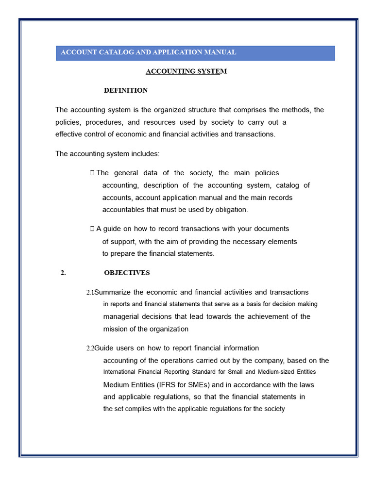 Ap8. Chart of Accounts, Application Manual and Accounting Policies of ...