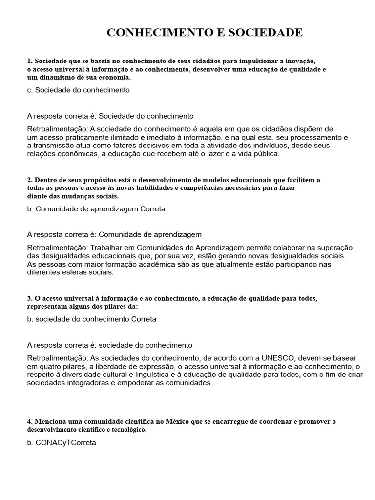 Sociedade do Conhecimento e Aprendizagem | PDF | Sociedade | Aprendizado