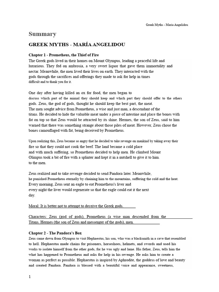 Key Characters in Greek Myths | PDF | Minotaur | Prometheus