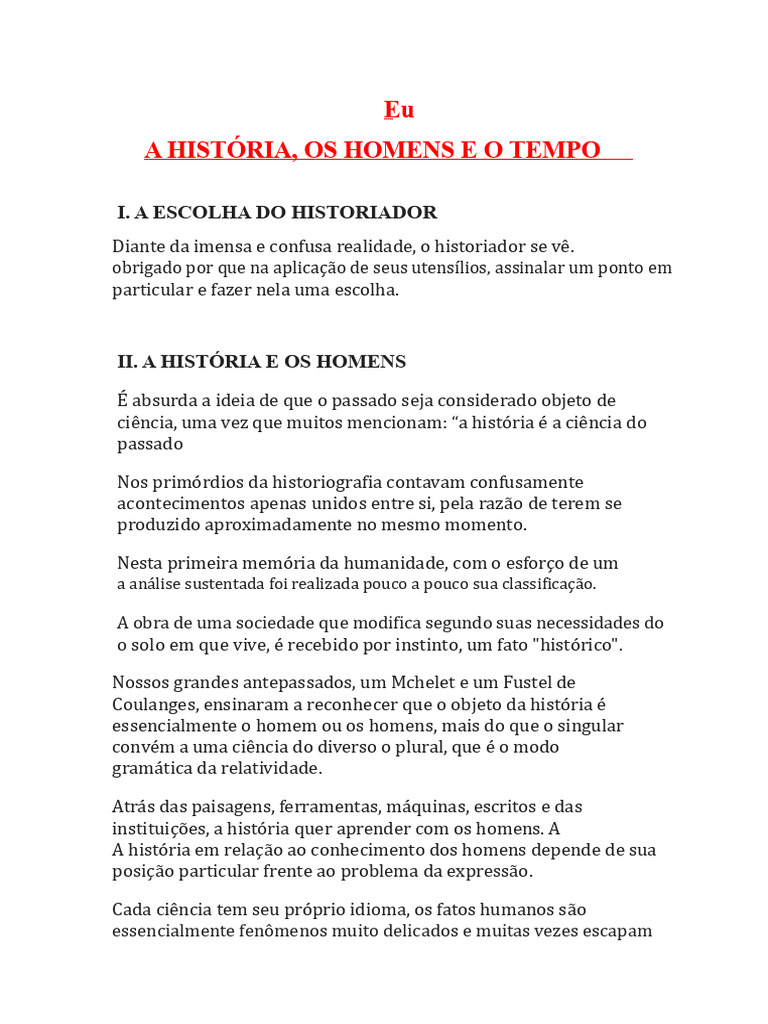 O Objeto de Estudo da História | PDF | Tempo | Science