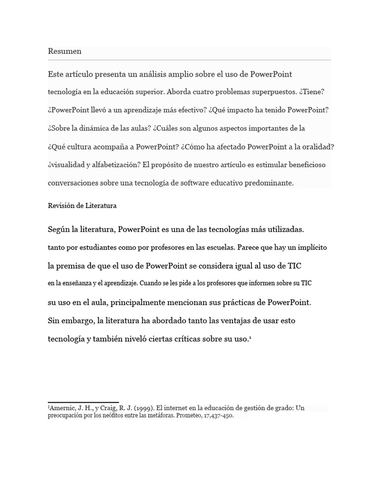 Impacto de PowerPoint en la Educación Superior | PDF | Microsoft ...