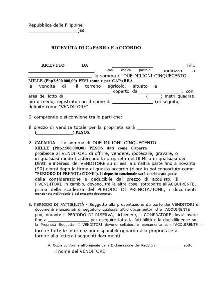 Caparra Confirmatoria | PDF