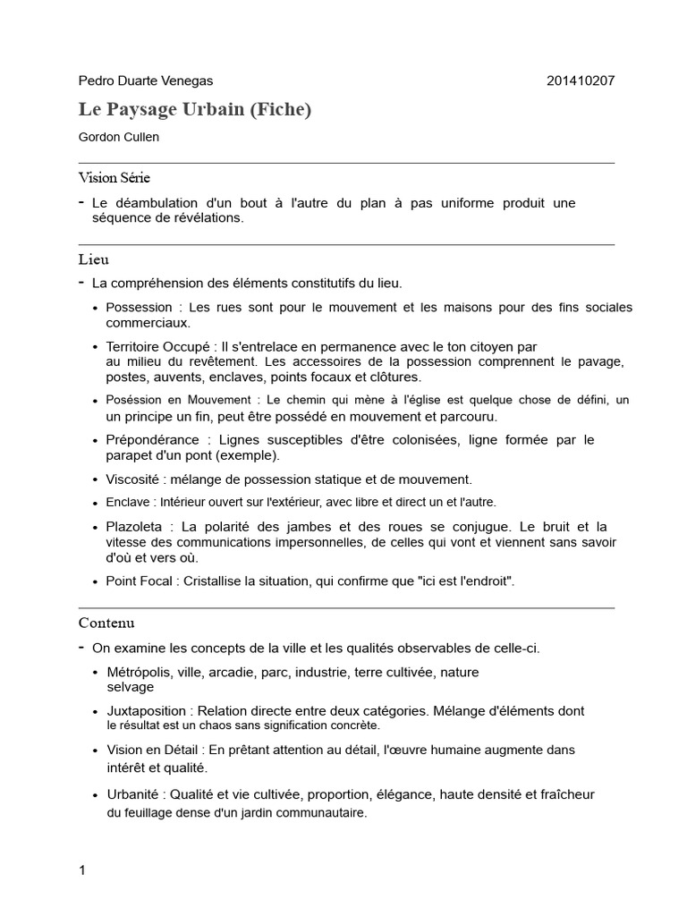 Analyse du paysage urbain selon Cullen | PDF | Parcs | Paysage
