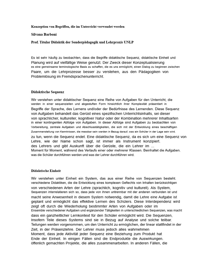 Unterschied Zwischen Planung, Einheit Und Sequenz | PDF
