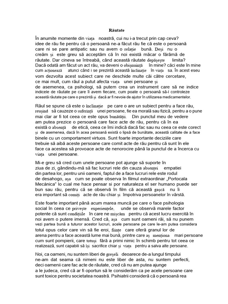 Răutatea | PDF
