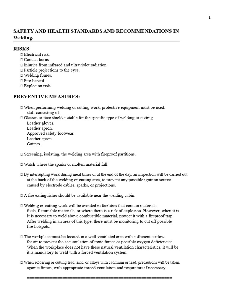 Welding Safety Standards and Precautions | PDF | Welding | Construction