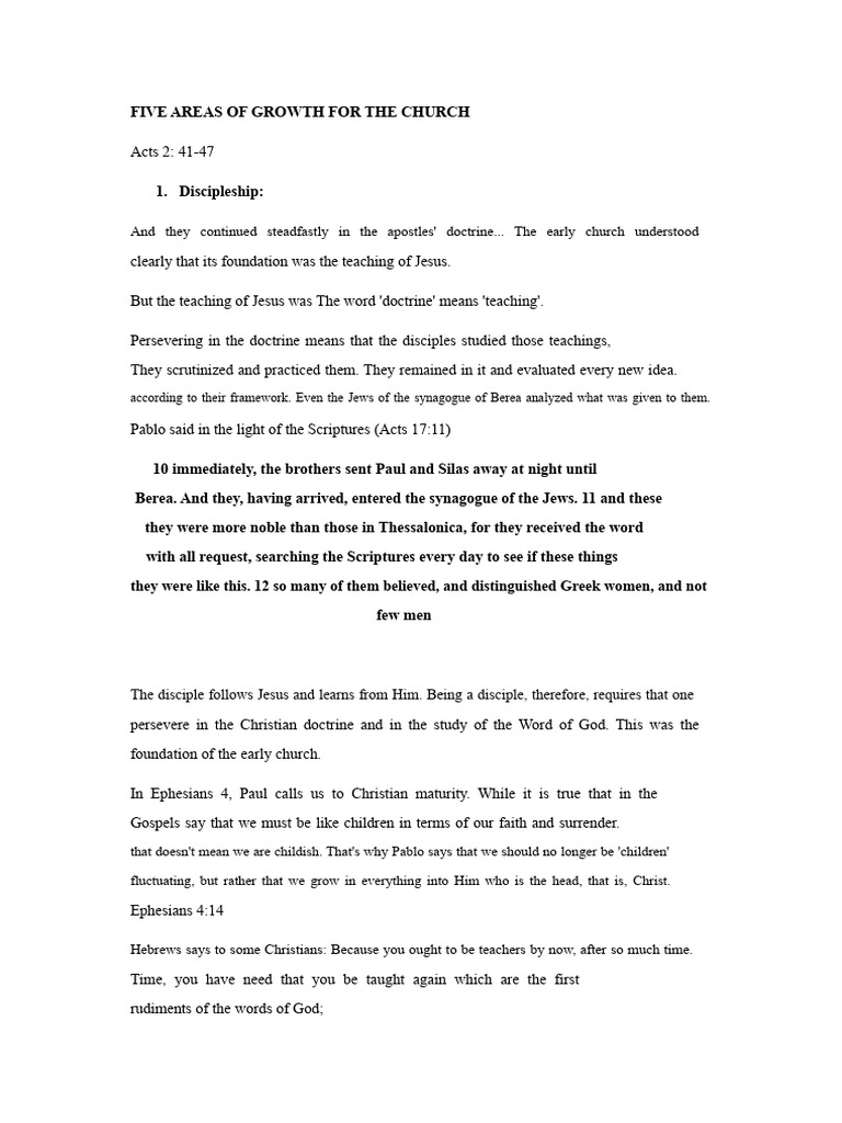 Five Growth Areas for the Church | PDF | Disciple (Christianity ...