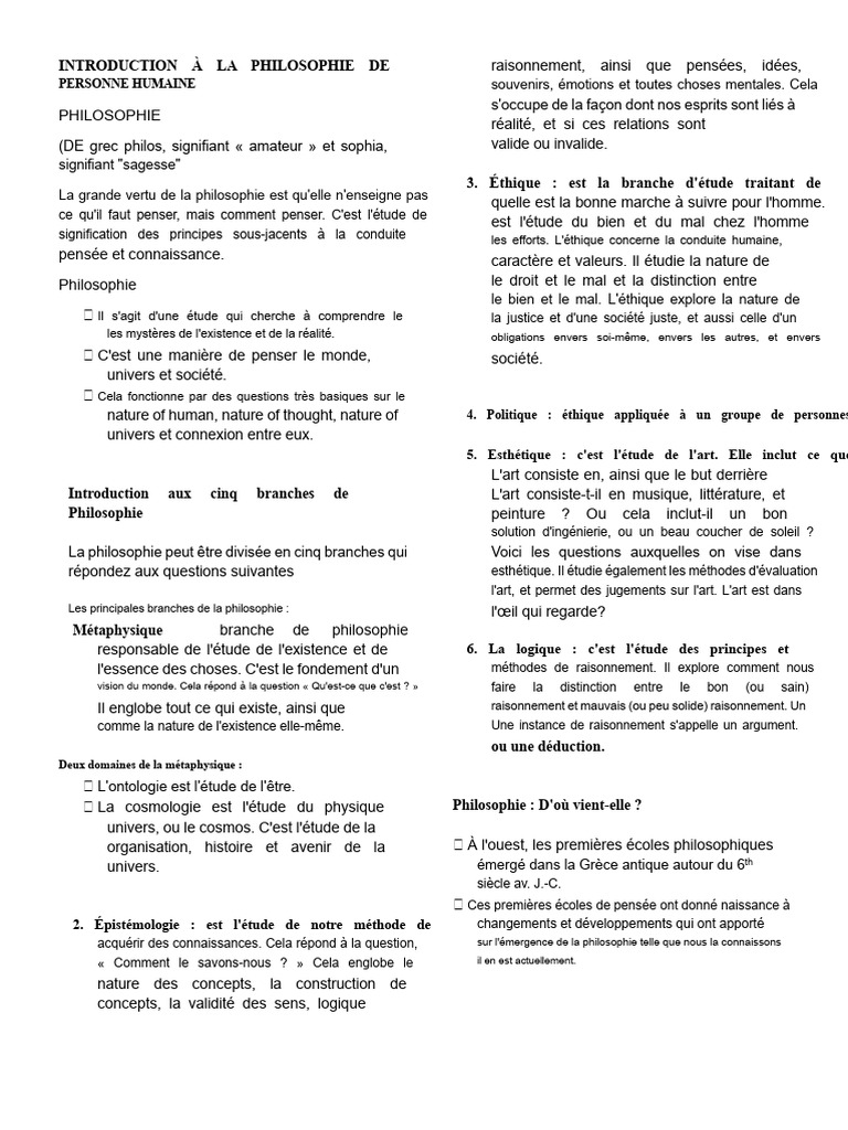 Introduction aux branches de la philosophie | PDF | Platon | Socrate