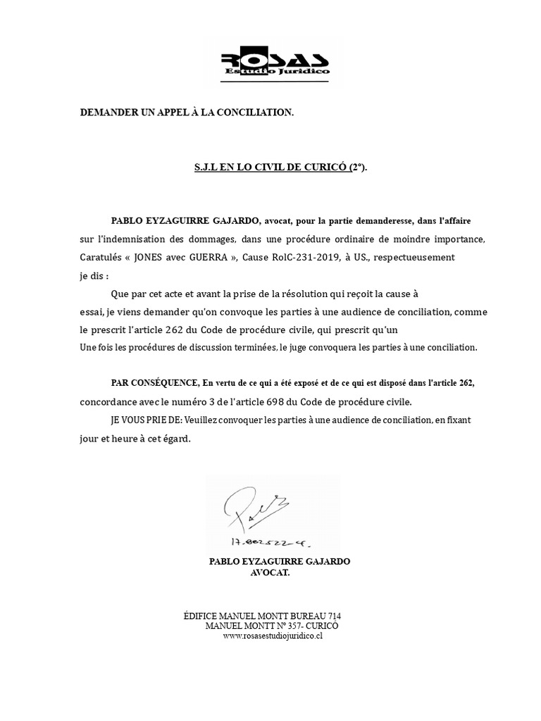 Demande d'audience de conciliation | PDF