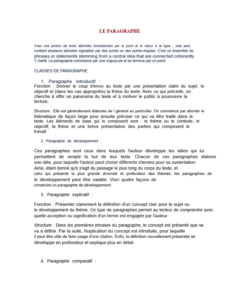 Le Paragraphe | PDF
