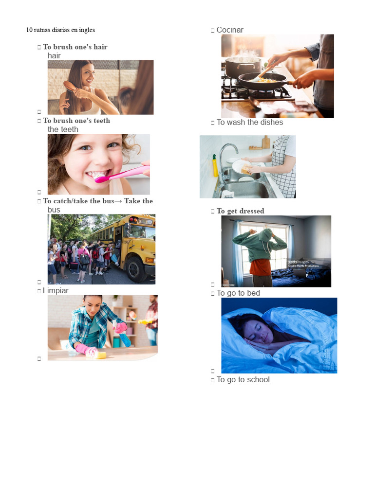 10 Daily Routines in English | PDF