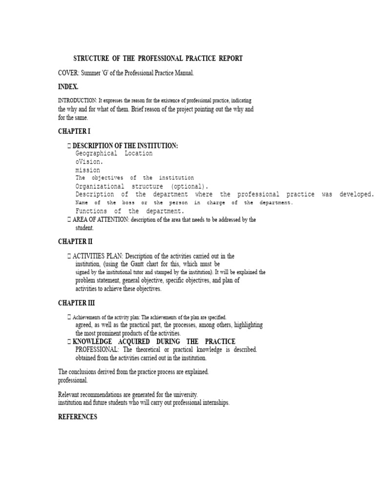 Professional Practice Report Structure | PDF | Written Communication ...