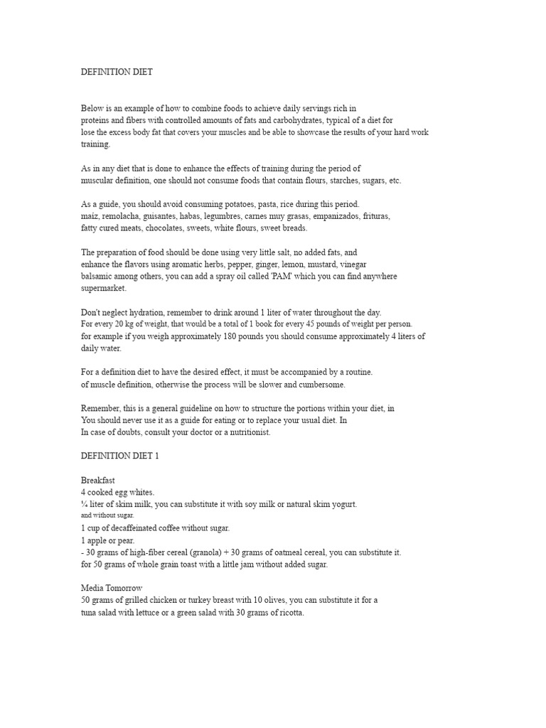 Definition Diet | PDF | Foods | Salad