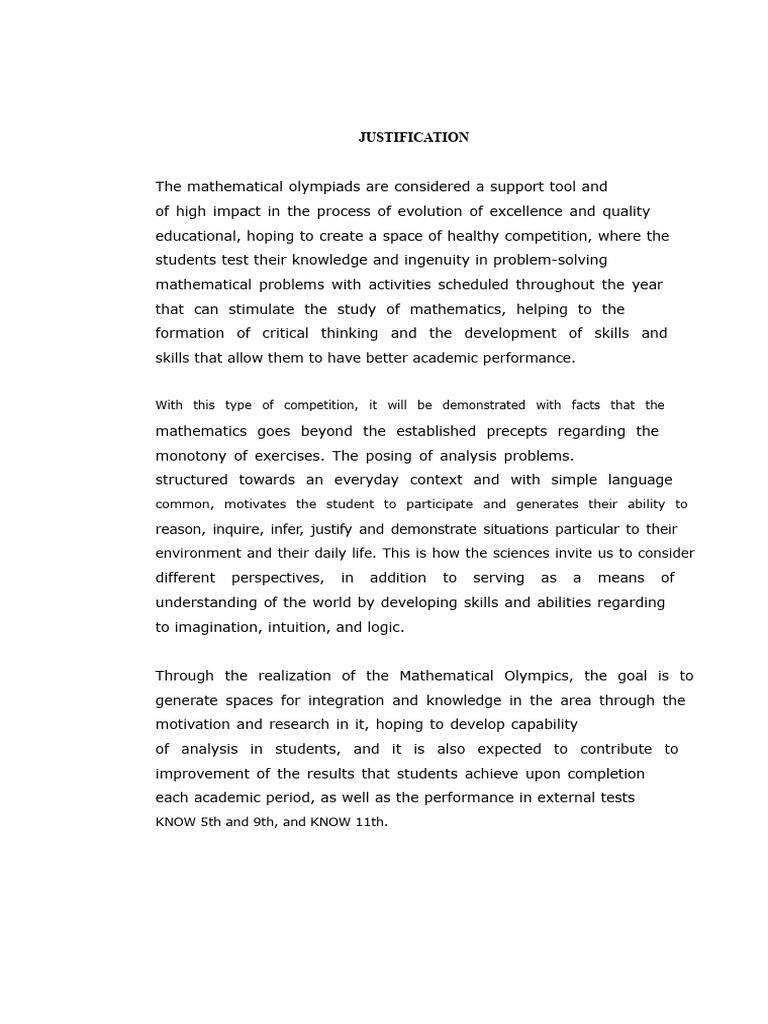 Mathematical Olympics: Enhancing Student Skills | PDF | Knowledge ...