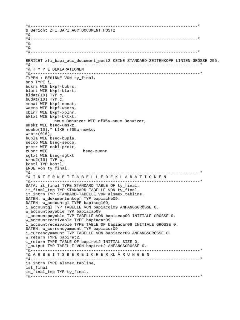 Zfi Bapi Acc Document Post2 | PDF