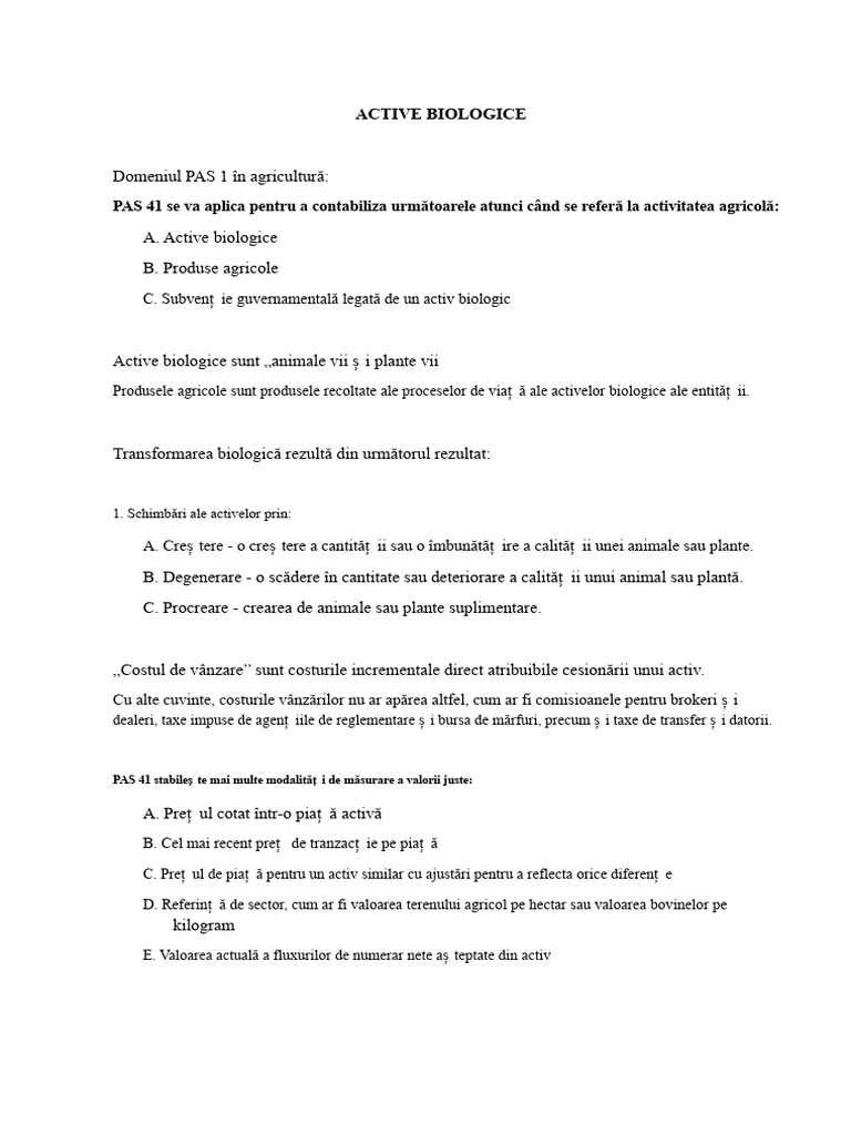 Active Biologice (Materiale de Revizuire) | PDF