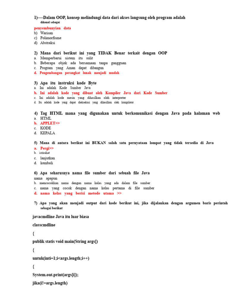 Konsep Dasar OOP dan Pemrograman Java | PDF