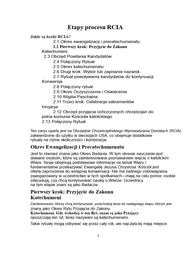 Kroki RCIA | PDF