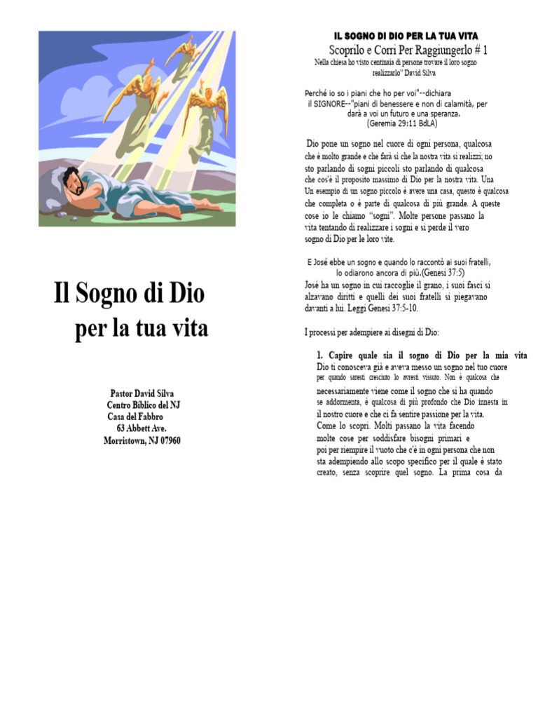 Il Sogno Di Dio Per La Tua Vita - Libro Completo | PDF