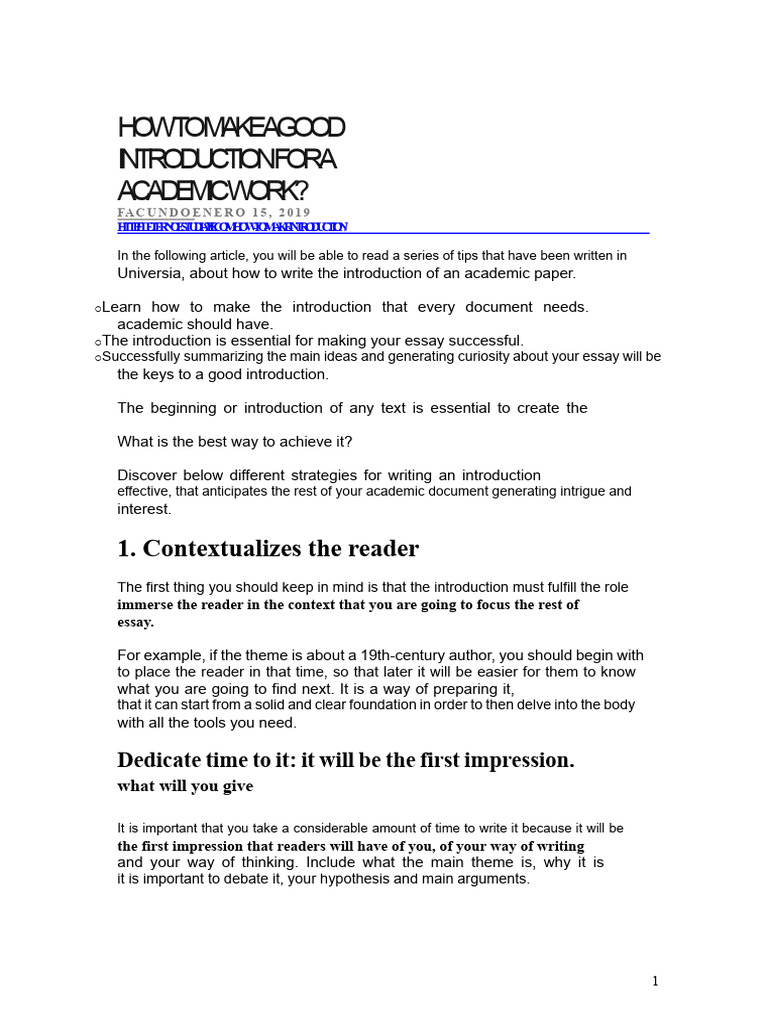 Crafting Effective Academic Introductions | PDF | Human Communication