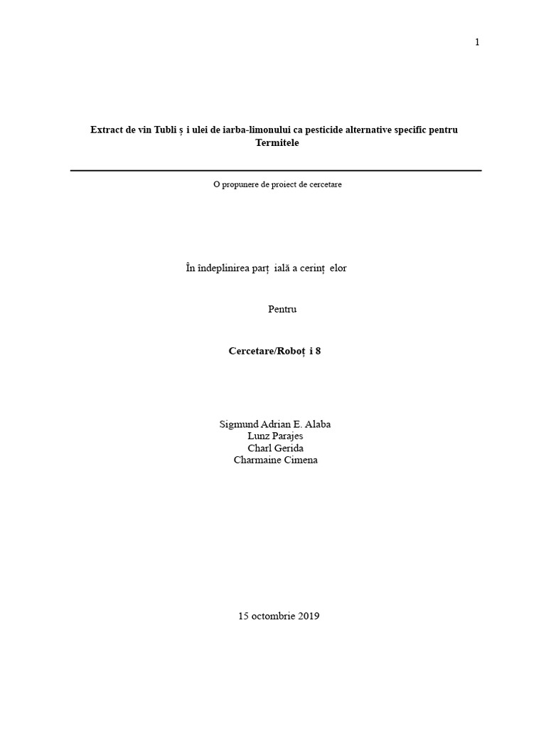 Tubli Și Extractul de Lămâie Ca Pesticide Alternative | PDF