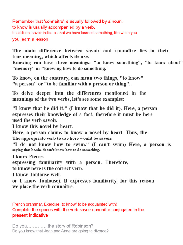 Exercise Know How To Know | PDF