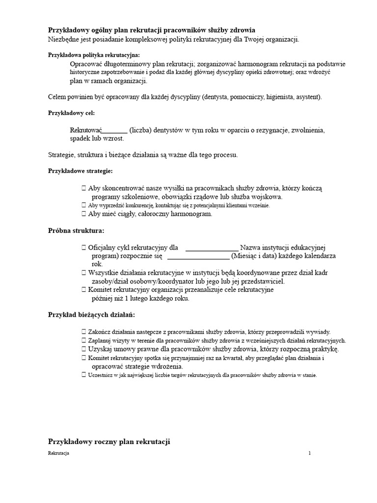 Sample Recruitment Plan | PDF