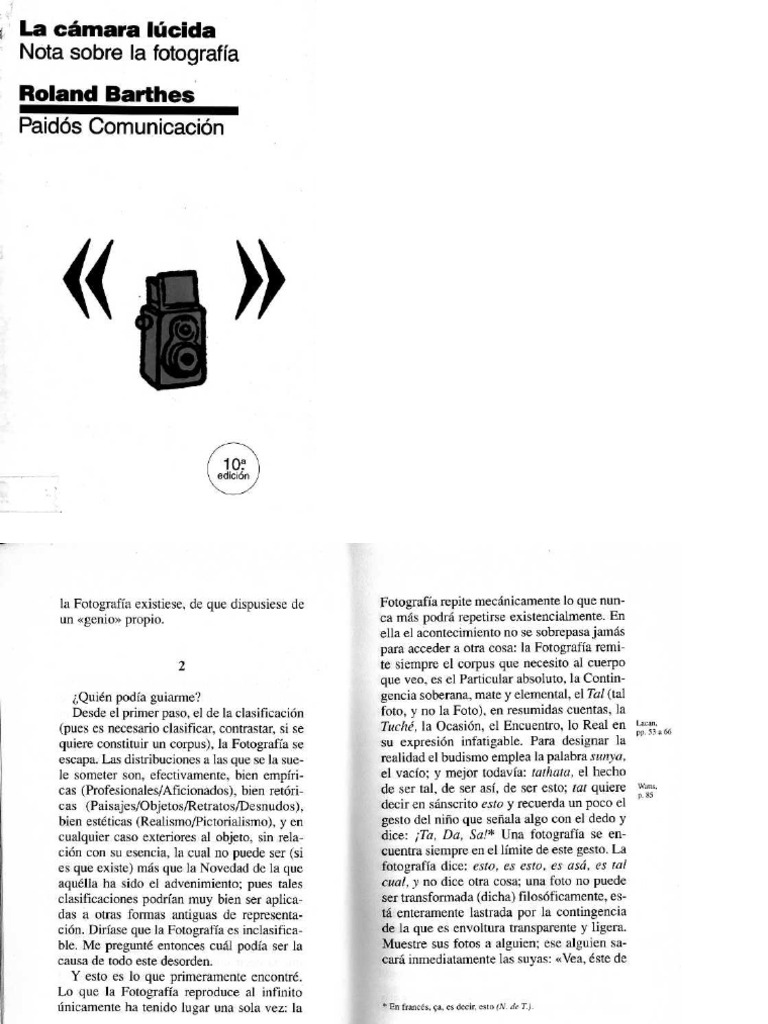 Selección La Cámara Lúcida-Barthes | PDF