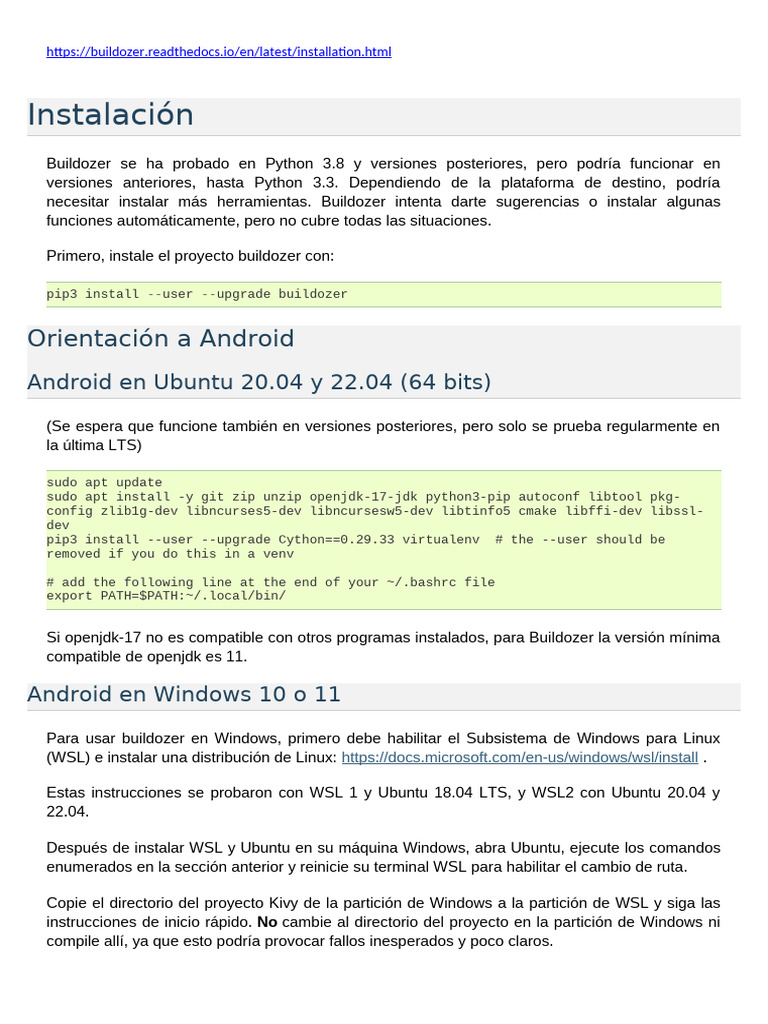 Instalación de Buildozer en Windows | PDF | Android (sistema operativo ...