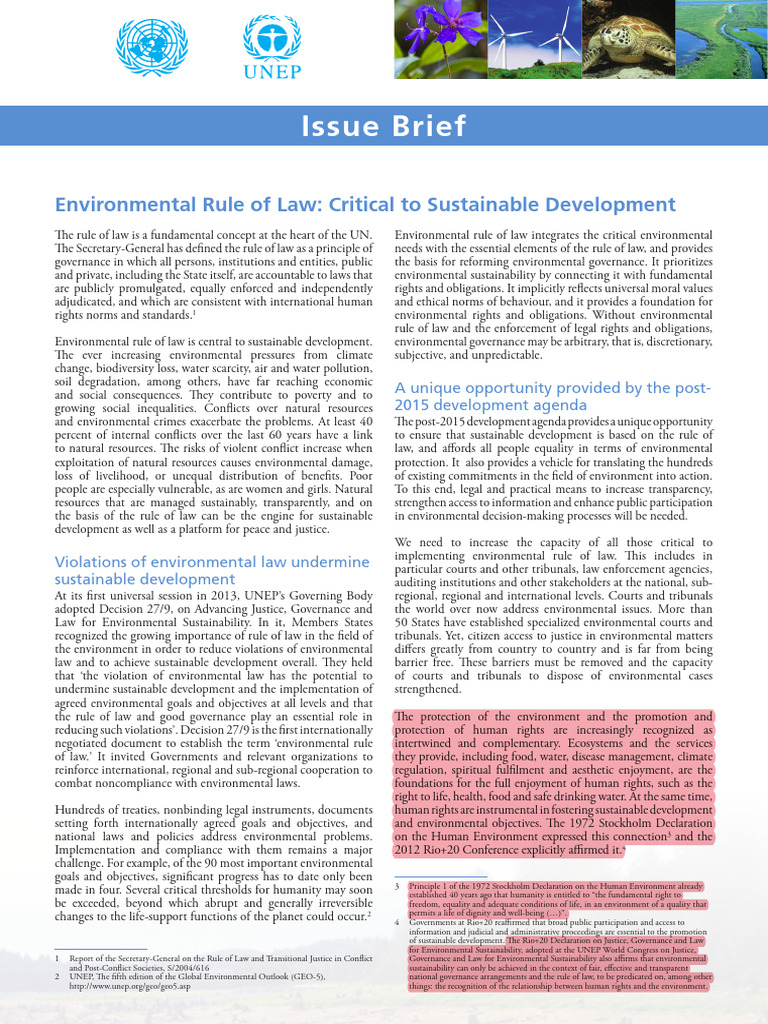 Environmental Rule of Law for Sustainability | PDF | Environmental Law ...