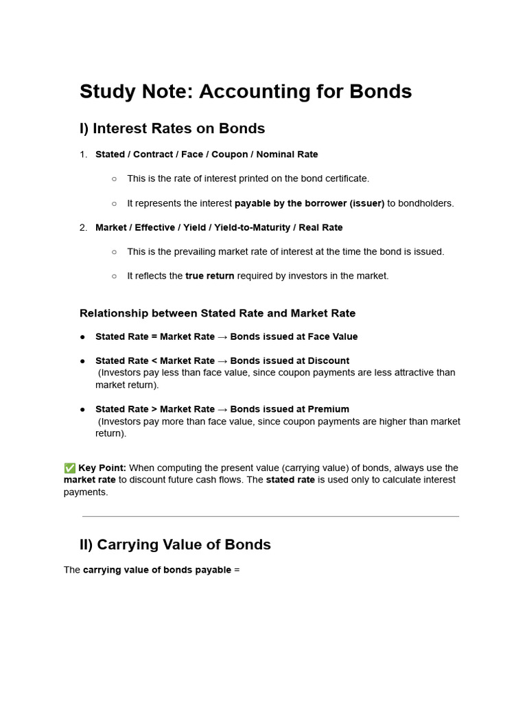 Accounting for Bonds: Key Concepts | PDF | Bonds (Finance) | Book Value