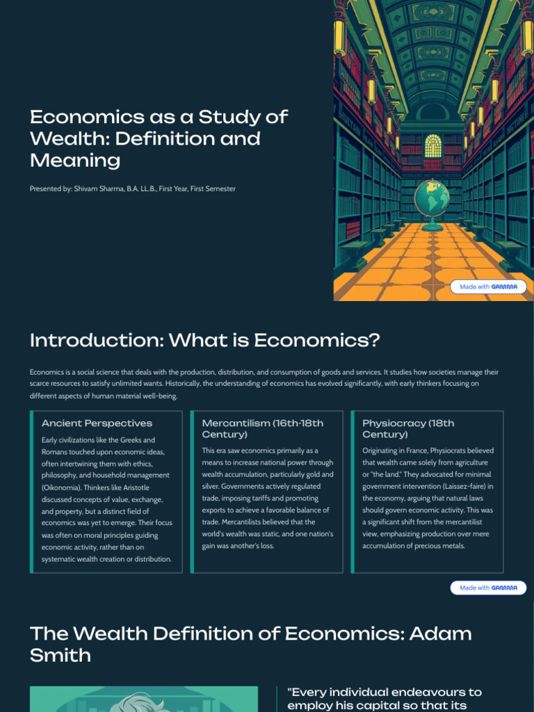 Economics: Defining Wealth and Its Study | PDF | Economics | Wealth