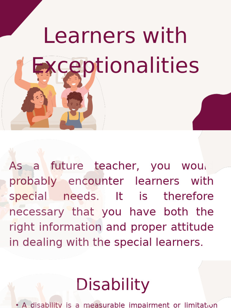 Learners With Exceptionalities | PDF | Learning Disability | Attention ...