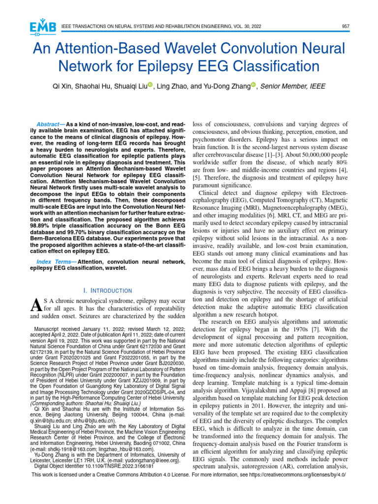 2022 An Attention-Based Wavelet Convolution Neural | PDF ...
