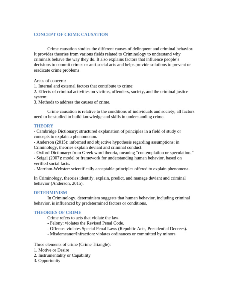 Understanding Crime Causation Theories | PDF | Crimes | Crime & Violence