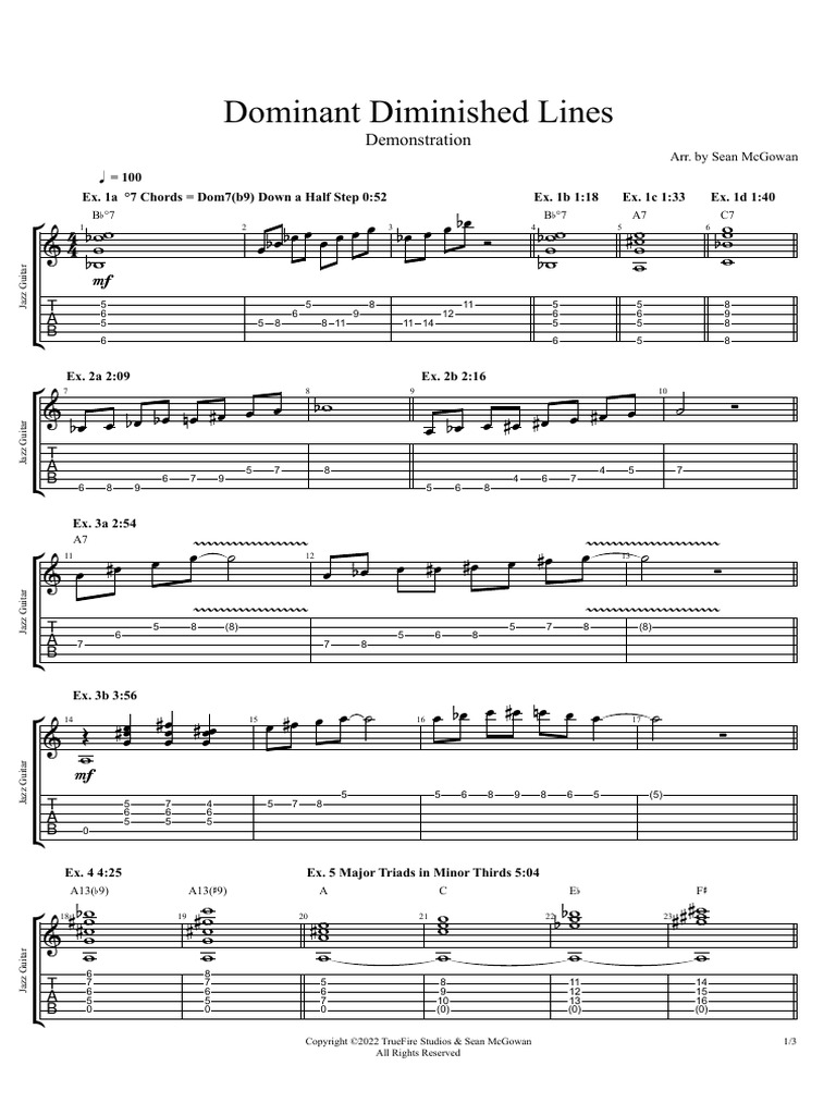 Dominant Diminished Lines | PDF | Musical Techniques | Musical Compositions