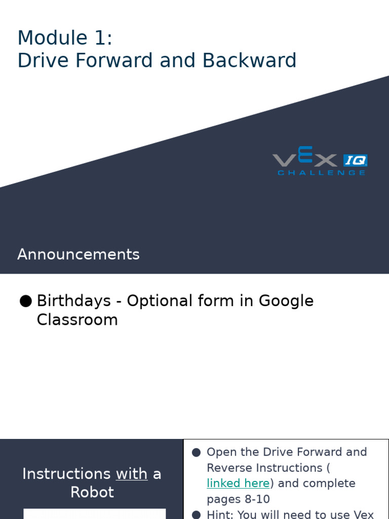 Robot Coding: Drive Forward & Backward | PDF