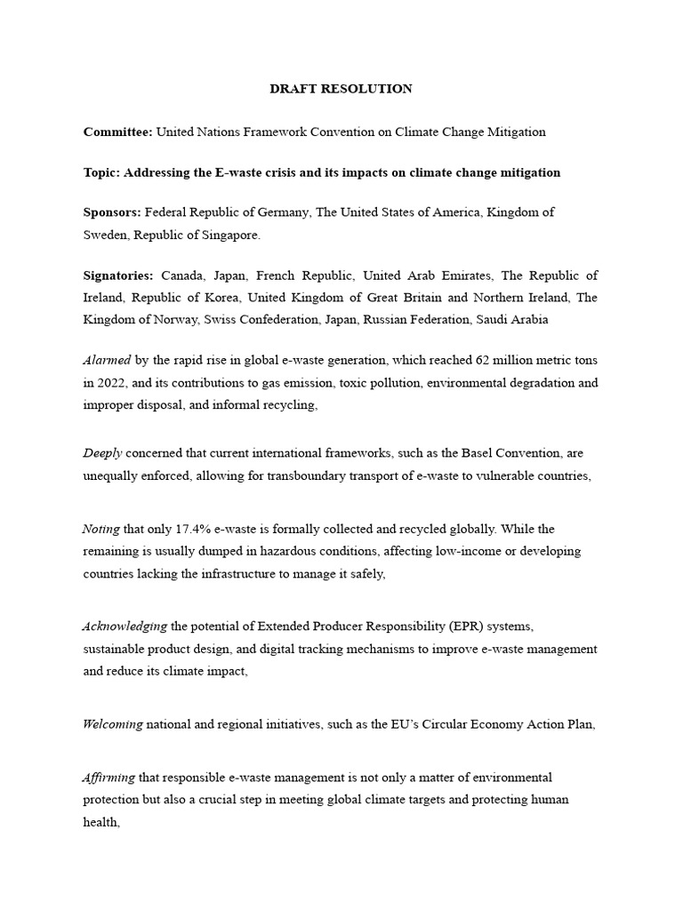 E-Waste Crisis: Climate Mitigation Solutions | PDF | Electronic Waste ...