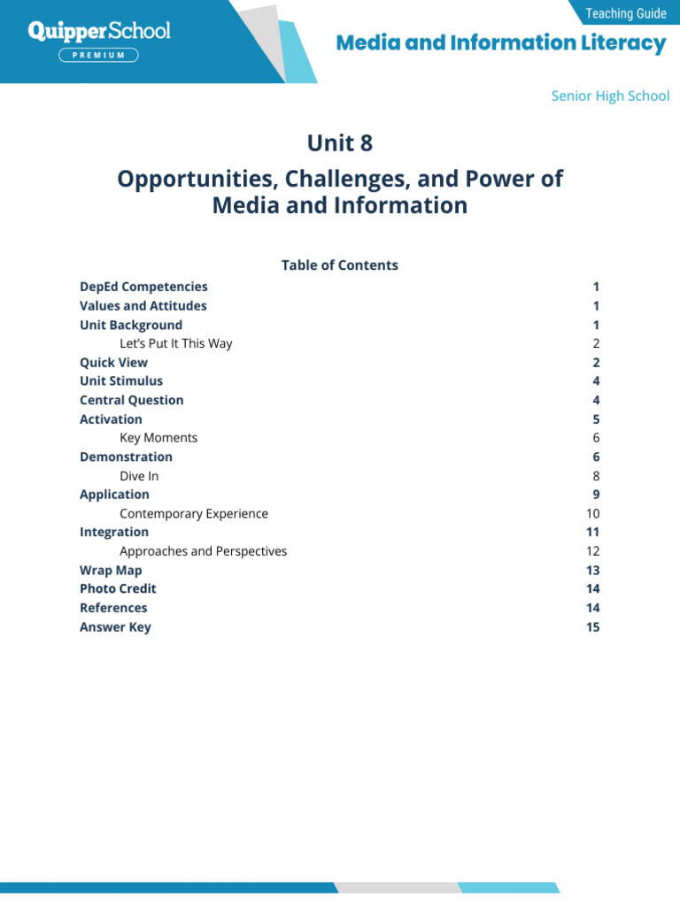 MIL 11 - 12 Q3 08 Opportunities, Challenges, and Power of Media and ...