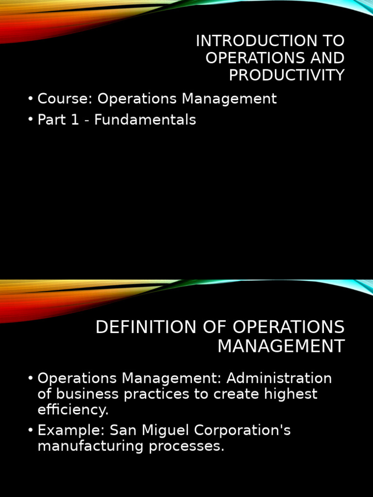 Operations Management Fundamentals Guide | PDF | Operations Management ...