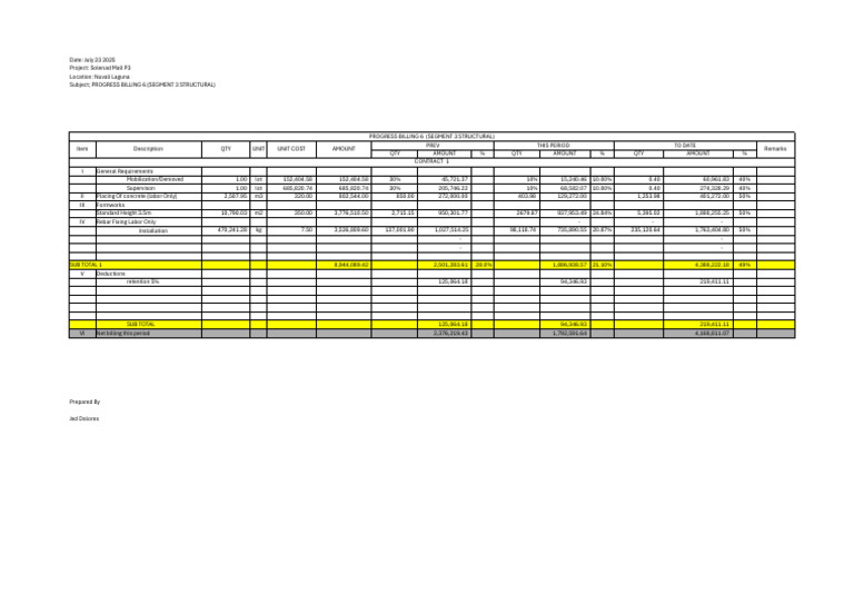 Progress Billing 6 BREAKDOWN | PDF
