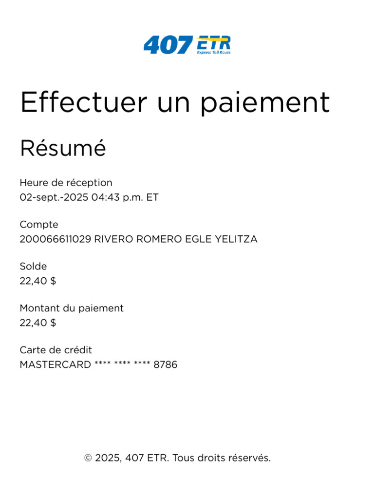 Détails du paiement de 22,40 $ | PDF