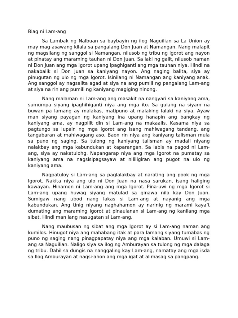 Biag Ni Lam-Ang | PDF