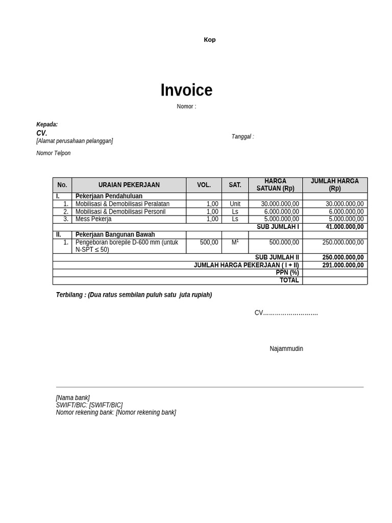 Invoice Najam Test 2 | PDF