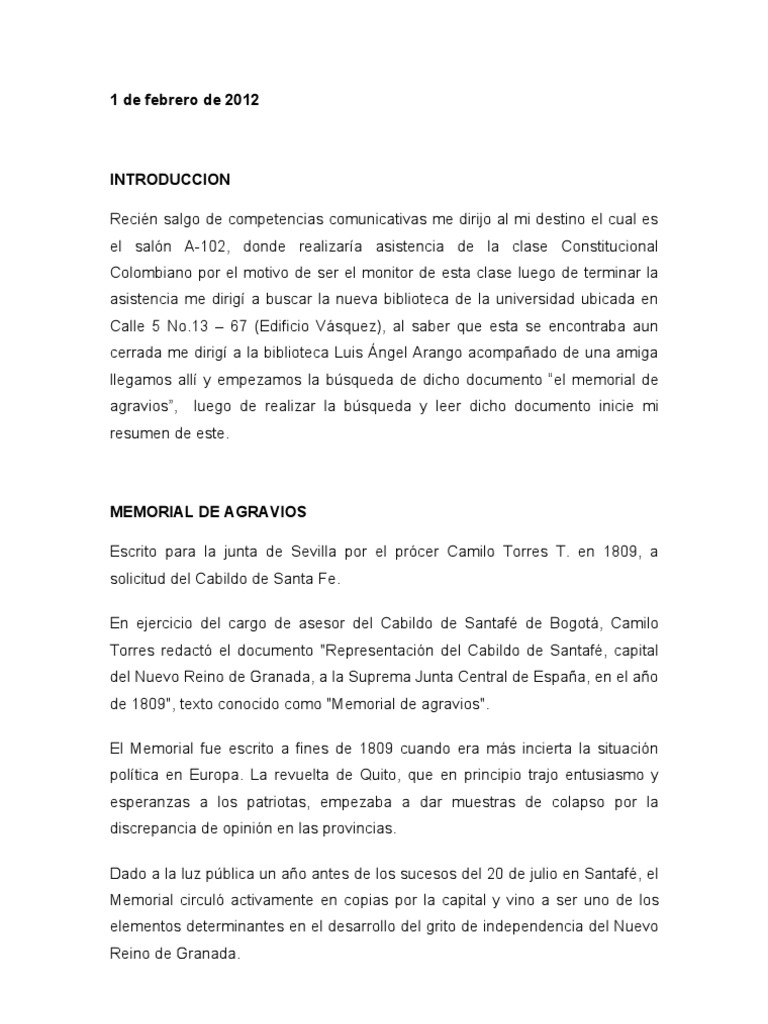 Memorial de agravios pdf monarqu a bogot 